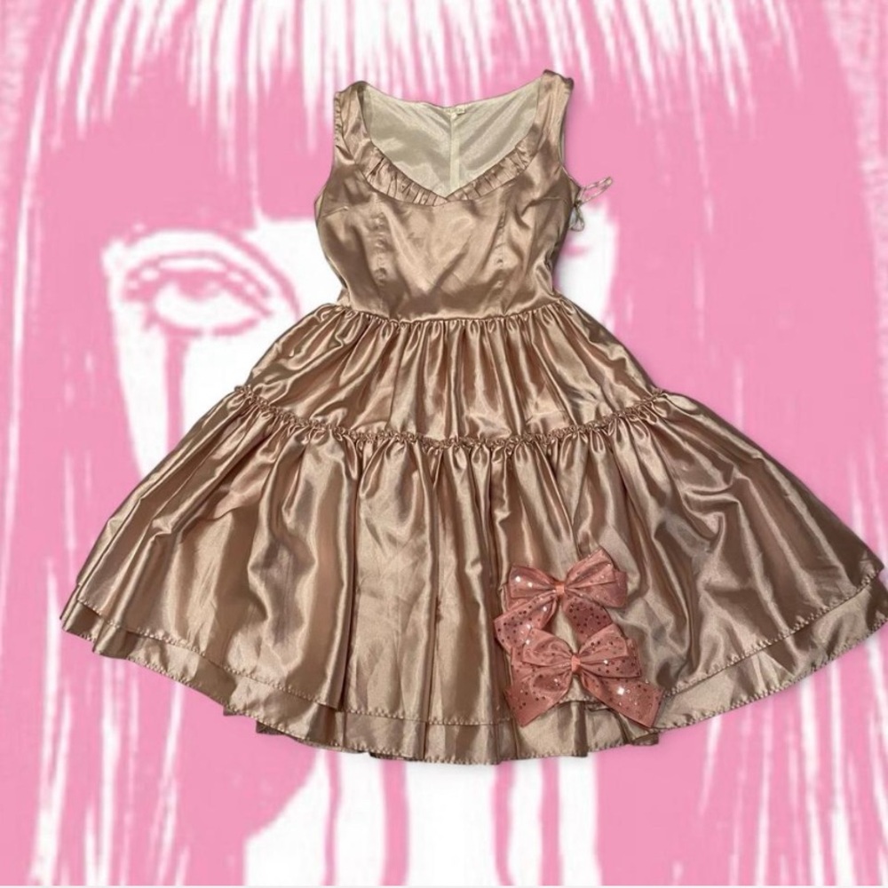Womens Classic Lolita Champagne Dress
